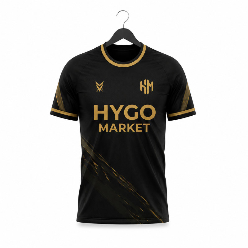 HYGO Market Black & Gold Performance Football Jersey