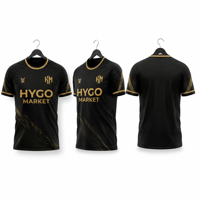 HYGO Market Black & Gold Performance Football Jersey