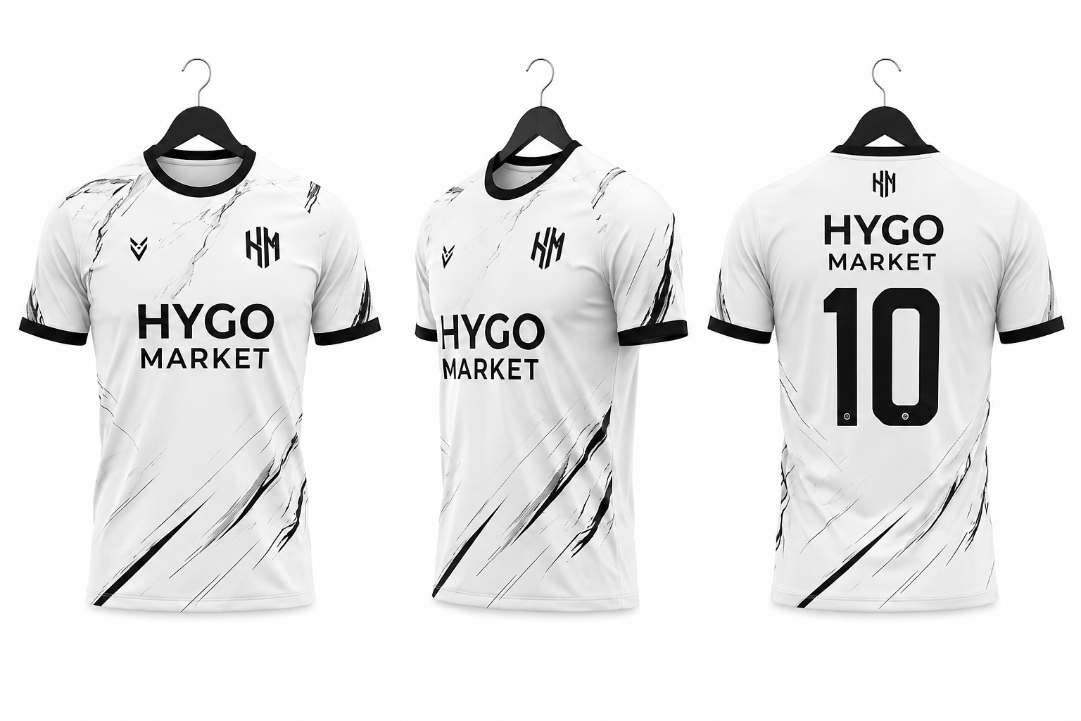 HYGO Market White Performance Football Jersey – Marble Edition