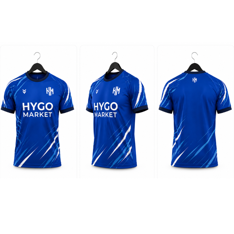 HYGO Market Blue Performance Football Jersey – Ocean Edition