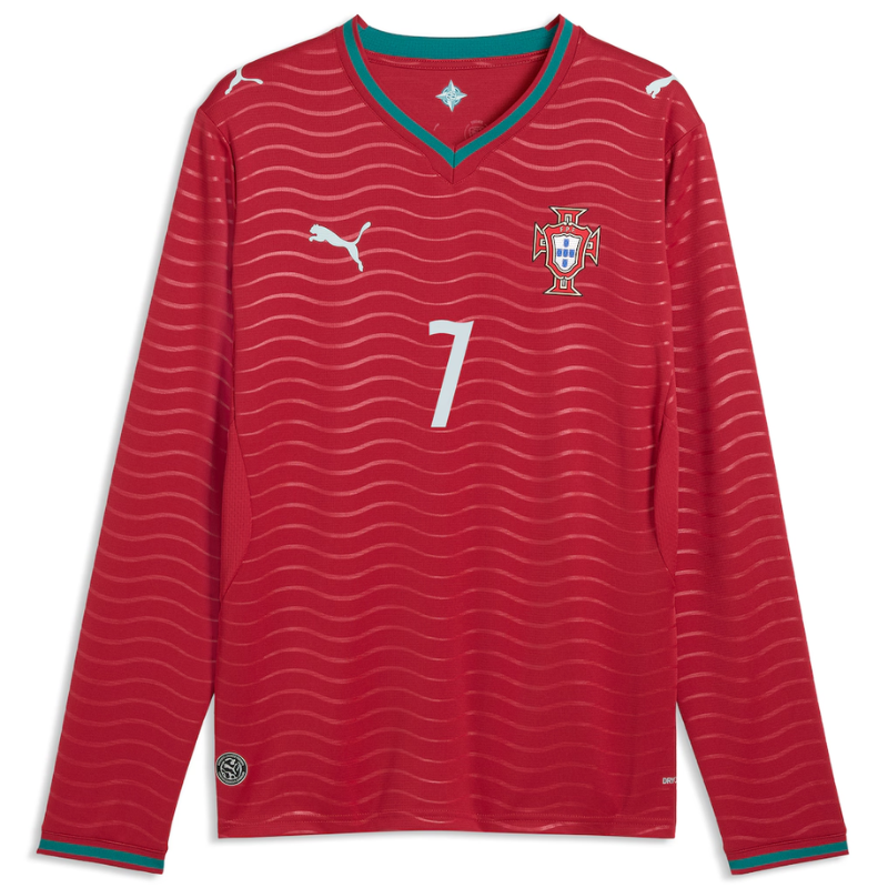 Cristiano Ronaldo Portugal National Team Puma 2026 Home Long Sleeve Jersey - Red