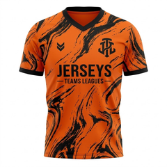 Jerseys Teams Leagues Orange & Black Marble Performance Football Kit – Premium Soccer Jersey and Shorts Set