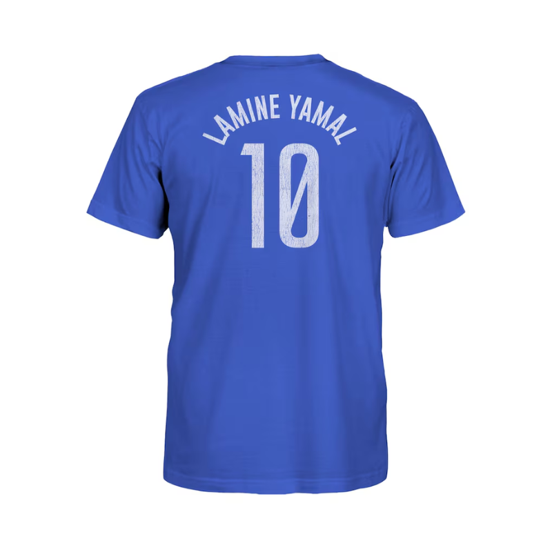 Lamine Yamal Barcelona 1863FC Youth Player Name & Number T-Shirt - Blue