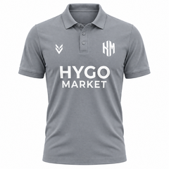 Men's Grey Short-Sleeve Polo Shirt – HYGO MARKET Athletic Fit Casual Top