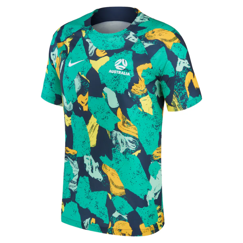 Australia National Team Nike 2022/23 Pre-Match Top - Green/Yellow
