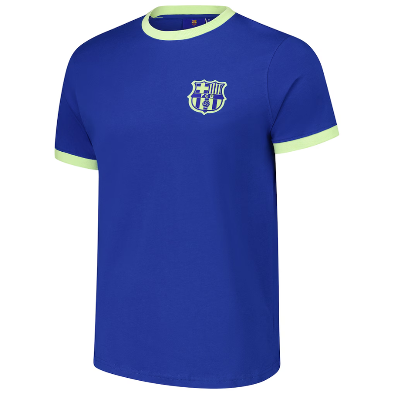 Barcelona Goal Line Ringer T-Shirt - Royal
