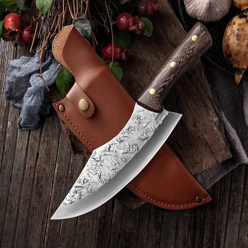 Handmade Japanese Full Tang Chef & Boning Knife – Steel Cleaver Cutter