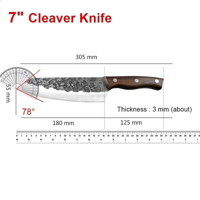 Japanese Chef’s Knife – Stainless Steel Butcher Knife for Meat, Fish & Vegetables-