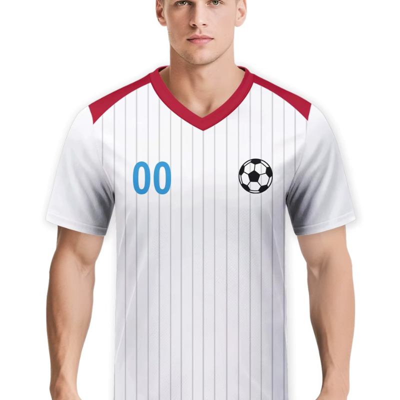 Custom Football Jersey | Personalized White & Red Soccer Team Shirt