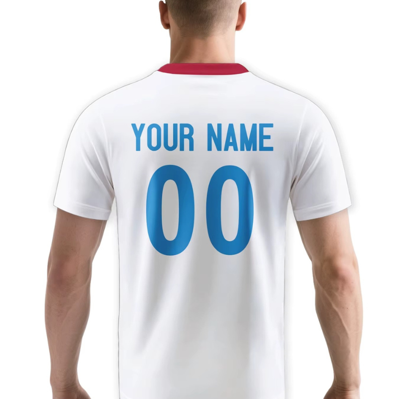 Custom Football Jersey | Personalized White & Red Soccer Team Shirt
