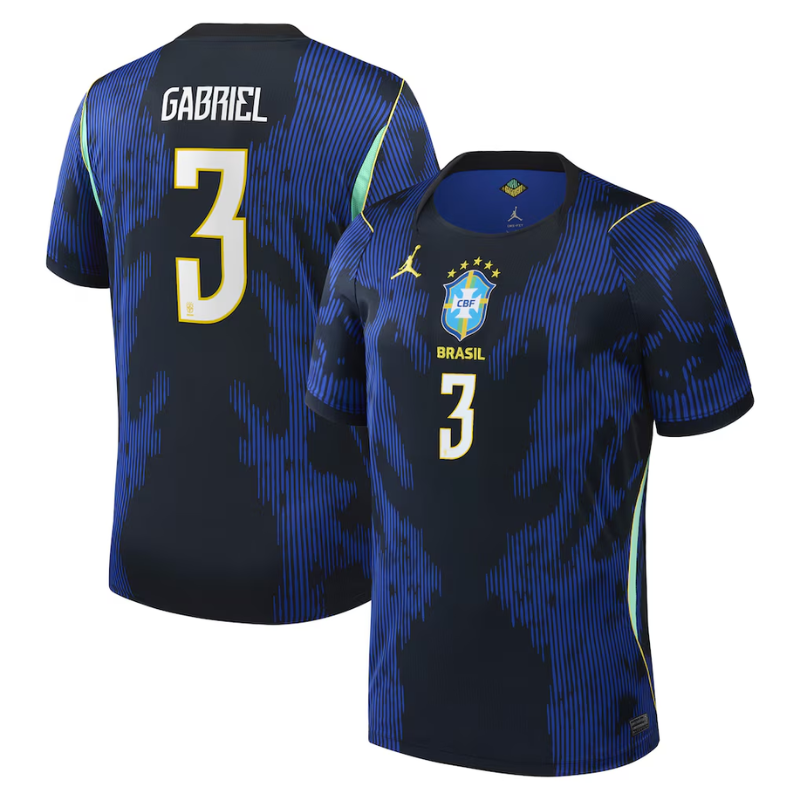 Gabriel Magalhães Brazil National Team Jordan Brand 2026 Away Stadium Jersey - Blue
