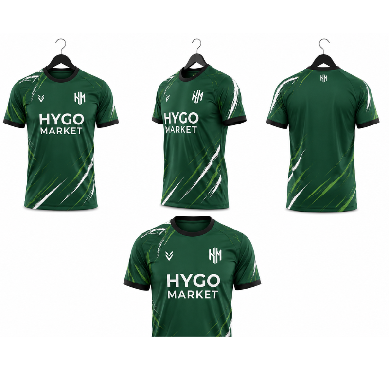 HYGO Market Green Performance Football Jersey – Emerald Edition