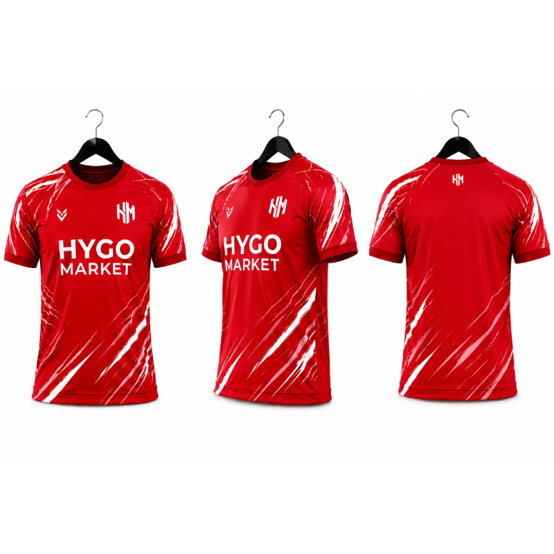 HYGO Market Red Performance Football Jersey – Crimson Edition