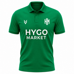 Hygo Market Men's Classic Logo Polo Shirt - Emerald Green - Short Sleeve Athletic Fit