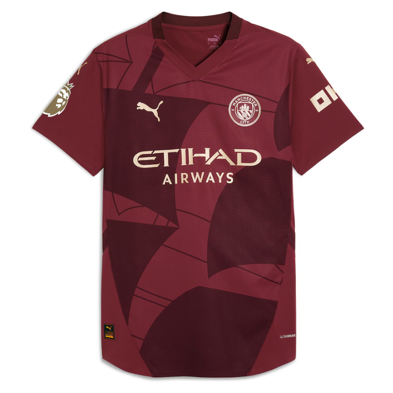 Manchester City Puma 2024/25 Third Authentic Jersey - Burgundy Puma