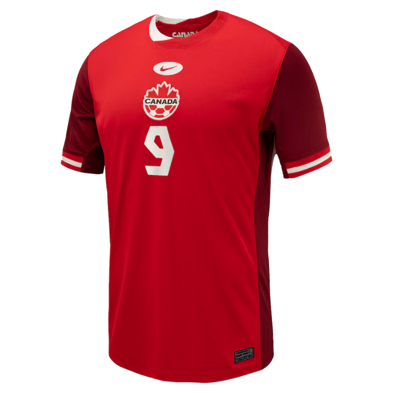 Men's Nike Cyle Larin Red Canada Soccer 2024 Home Jersey