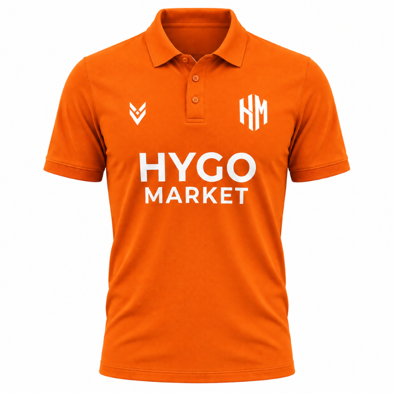 Men's Orange Short-Sleeve Polo Shirt – HYGO MARKET Athletic Fit Casual Top