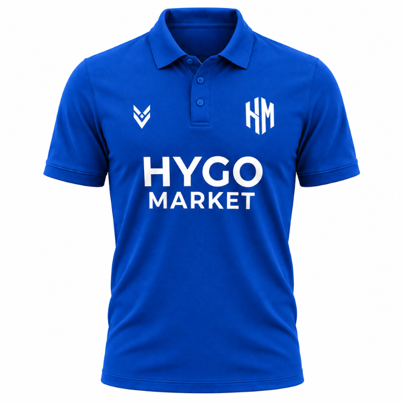 Men's Royal Blue Short-Sleeve Polo Shirt – HYGO MARKET Athletic Fit Casual Top