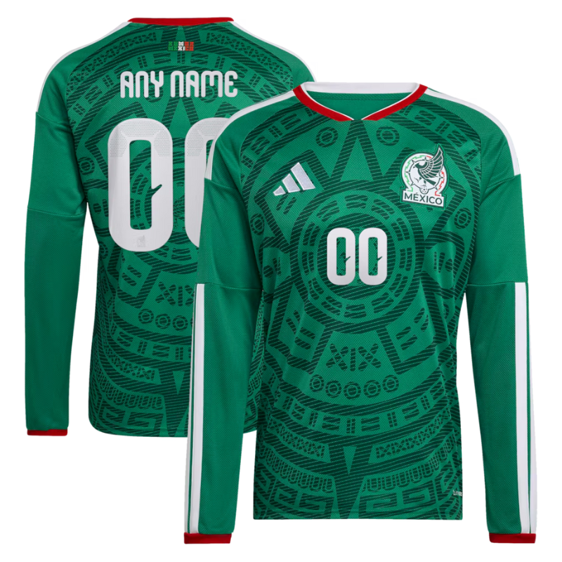 Mexico National Team adidas 2026 Home Long Sleeve Custom Jersey - Green