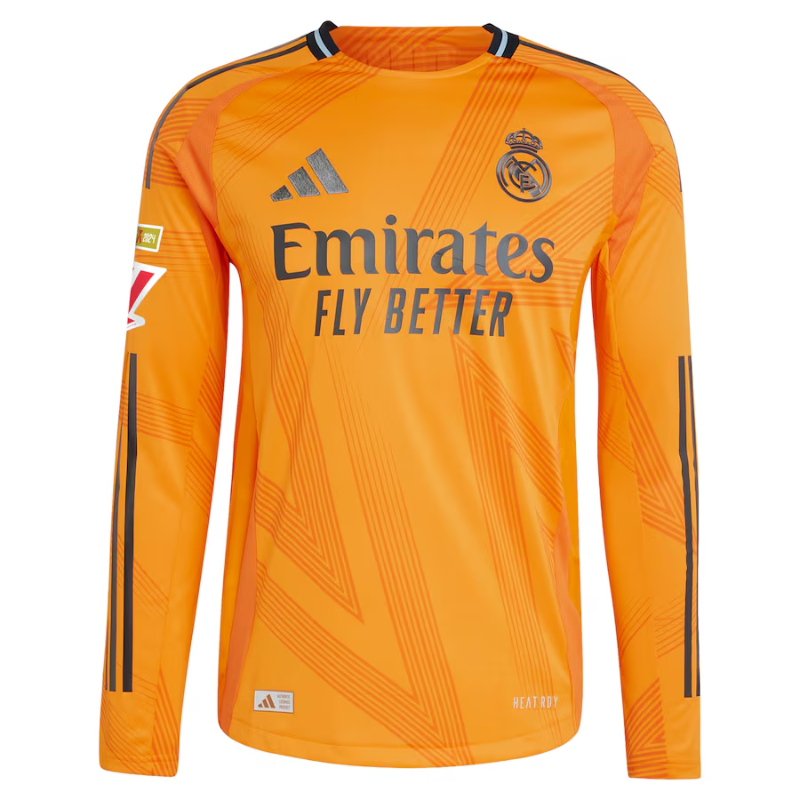 Real Madrid adidas 2024/25 Away Long Sleeve Custom Jersey - Orange Adidas