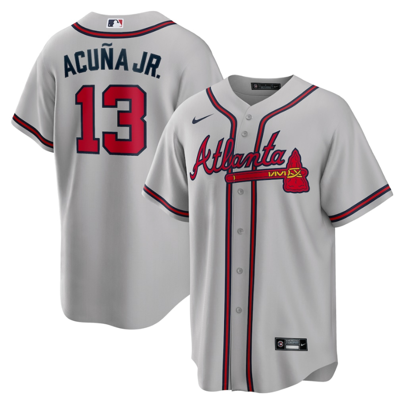 Ronald Acuna Jr. Atlanta Braves Nike Road Player Name Jersey - Gray