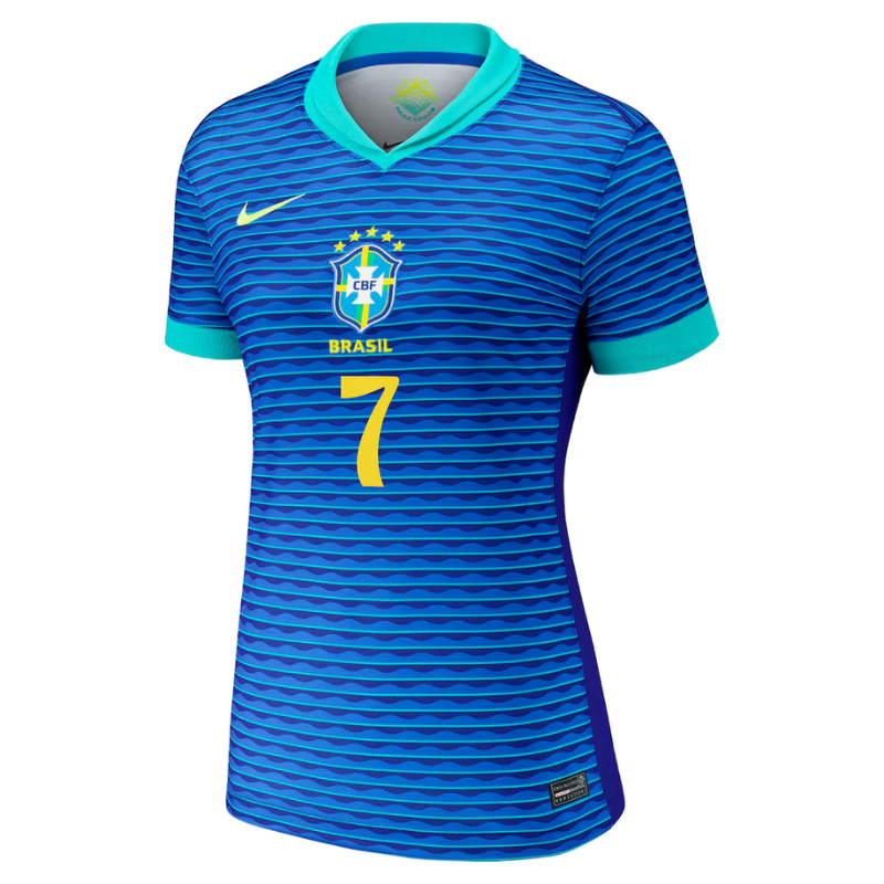 Vini Jr. Brazil National Team Nike Women's 2024 Away Jersey - Blue