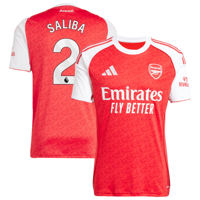 William Saliba Arsenal adidas 2025/26 Home Player Jersey - Red Adidas