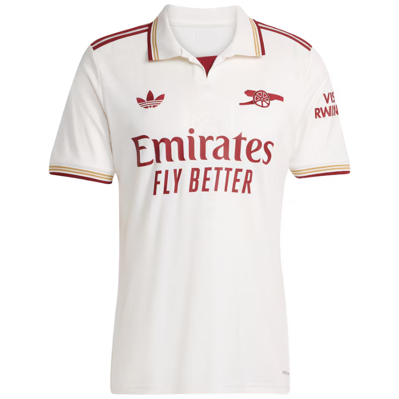 William Saliba Arsenal adidas 2025/26 Third Player Jersey - White Adidas